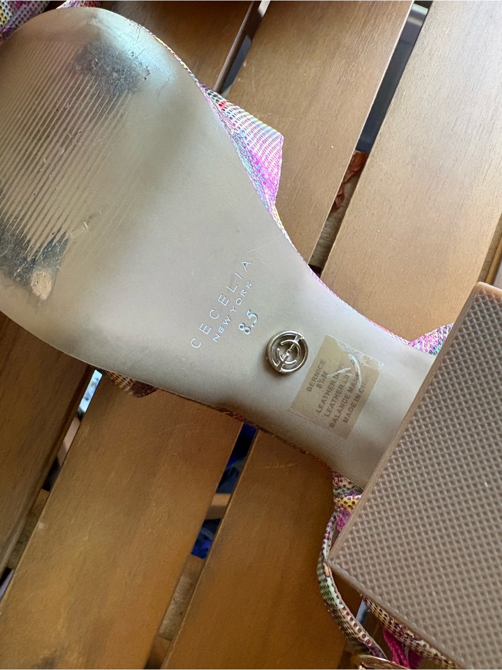 CECILIA NEW YORK Pink Floral Platform Sandals - Picture 4 of 7